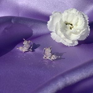 Silver and Gold Butterfly Earrings